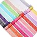 BENECREAT 18 Yards Lace Fabric Stretch Elastic 1.57 inches Wide Trim Lace for Headbands Garters Wedding Bouquet Making - 18 Colors 1 Yard Each