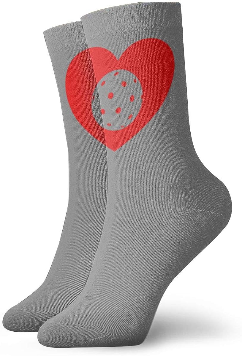 Heart Love Pickleball Socks Men's Women's Athletic Soccer Dress Socks