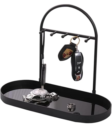 Bandeja Organizadora De 3 Niveles Para Llaves Y Joyas - Madera Y Plástico, 20x20x18.7 Cm, Ideal Para Entrada, Baño O Salón