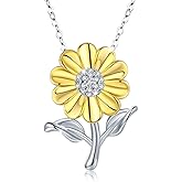 Cuoka You Are My Sunshine Necklace - Inspirational Romantic Sunflower Floral Necklaces Pendant Womens Jewelry Birthday Christmas Gift for Her Mom Wife Bestfriend Girlfriend