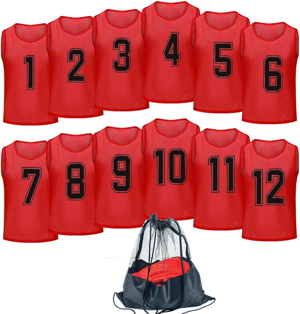 Antoyo Basketball Jersey，Pinnies Adult，Scrimmage Vests for Kids Soccer Training Equipment: Clothing