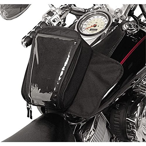 Dowco Iron Rider 50130-00 Water Resistant Reflective Magnetic Mount Motorcycle Tank Bag With Window: Black, Universal Fit, 7 Liter Capacity