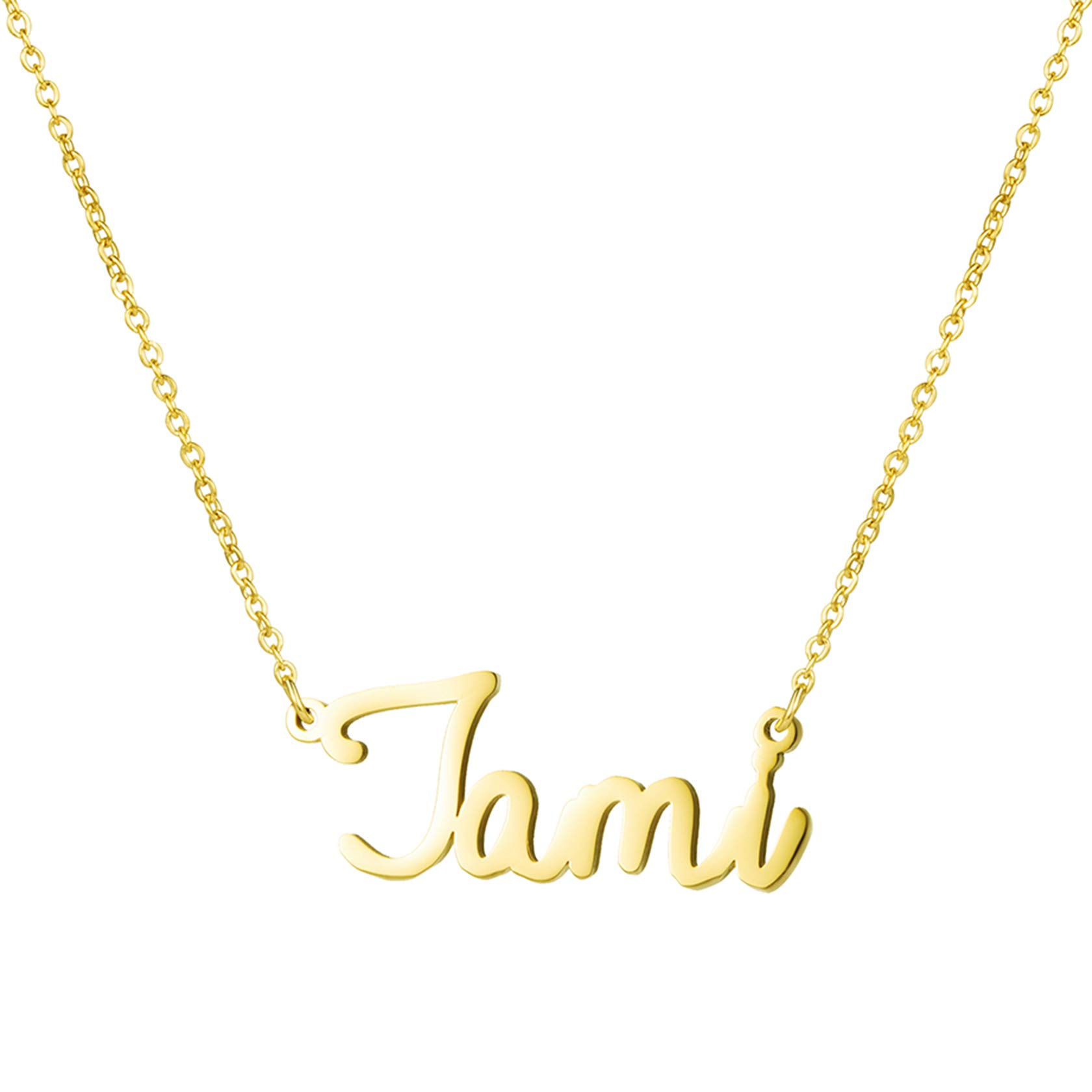 Awegift Personalized Name Necklace 18K Gold Plated New Mom Bridesmaid Gift Jewelry for Women