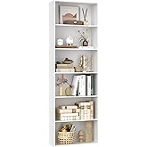 FOTOSOK 6-Tier Open Bookcase and Bookshelf, Freestanding Display Storage Shelves Tall Bookcase for Bedroom, Living Room and O
