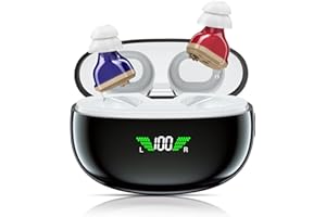 UnionMed Tech New Hearing Aids for Seniors Adults,16-Channel Digital Rechargeable Hearing Aid with Intelligent Noise Reduction, Invisible in-Ear Hearing Aids(Pair) with Portable Charging Case, Black