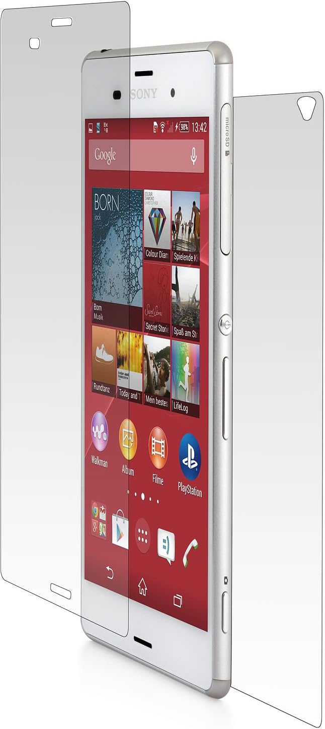 STILGUT Tempered Glass Screen Protector (V2) for Sony Xperia Z3 (Front and Back Protection), transparent, Protection avant et arrière