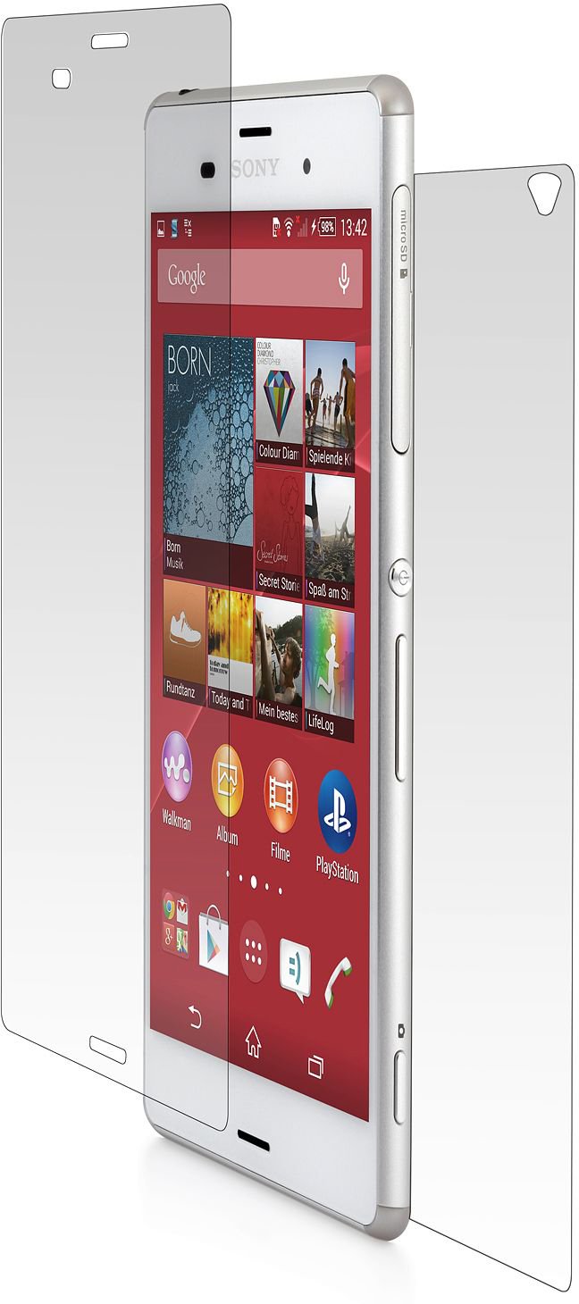 STILGUT Tempered Glass Screen Protector (V2) for Sony Xperia Z3 (Front and Back Protection)