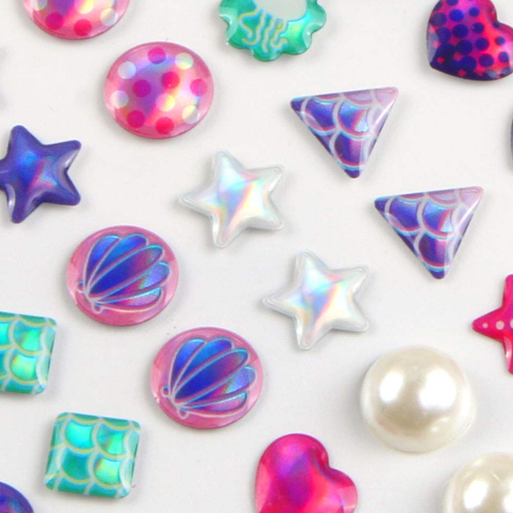 AUGSUN 240 Piece Sticker Earrings 3D Gems Girls Earrings Self-Adhesive Glitter Craft Crystal Stickers