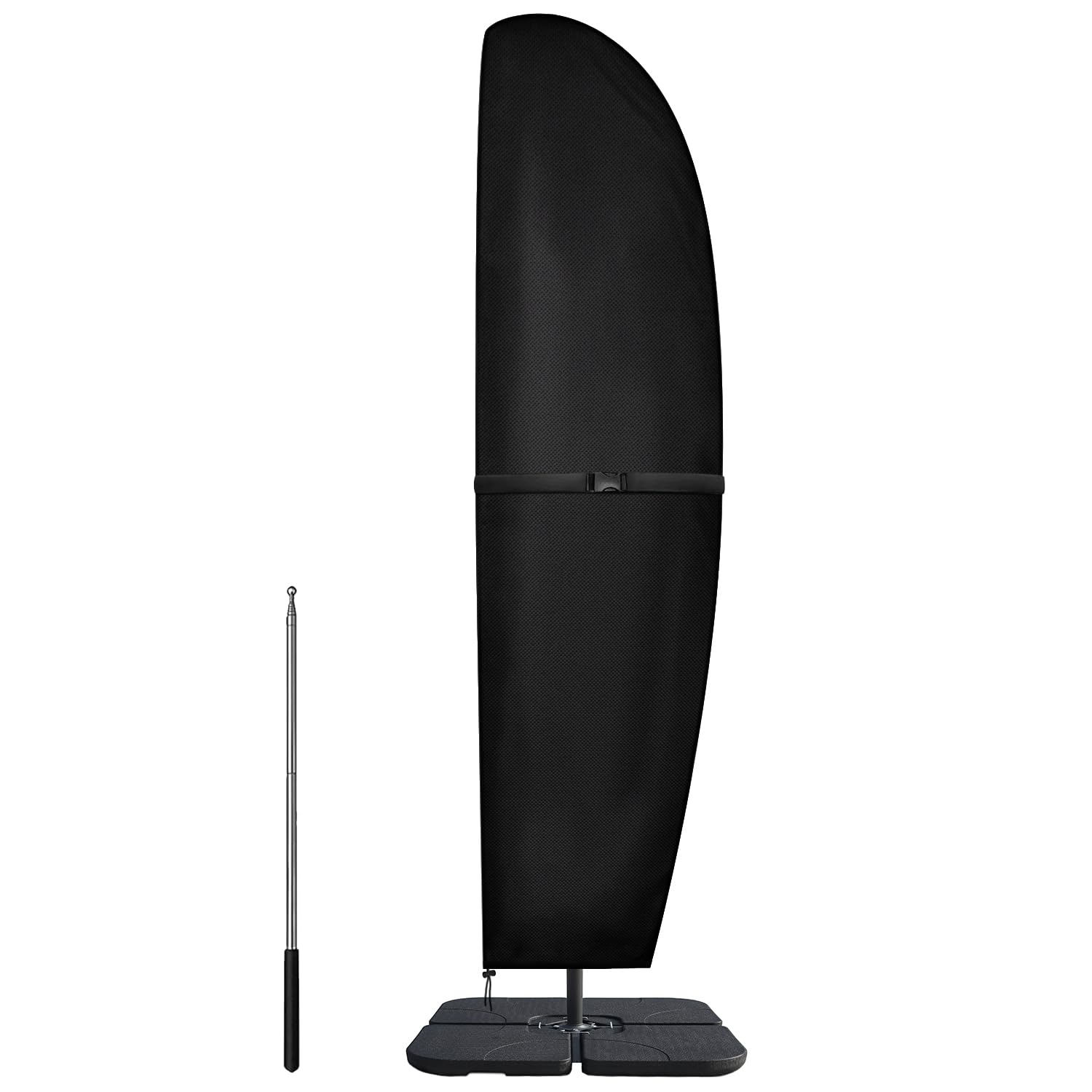 Dokon Parasol Covers Waterproof Cantilever Parasol Cover Heavy Duty Oxford Fabric Anti-UV Garden Banana Umbrella Covers Fit 3 to 4m Diameter Cantilever Umbrella, Brolly Cover with Rod (265x70/50cm)