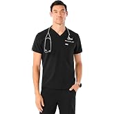 FIGS Leon Scrub Top for Men | 3 Pockets, Tailored Fit, Modern V-Neck, 4-Way Stretch, Moisture-Wicking