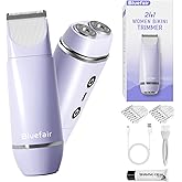 Bluefair Bikini Trimmer for Women,2 in 1 Electric Razors for Women Electric Shaver for Cordless Body Hair Trimmer Shaver for Trip,Replaceable Lady Facial Razor Bikini Trimmer for Legs Private (Purple)