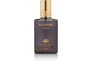 Stetson Black - Cologne for Men - Woody, Dark and Spicy Scent with Fragrance Notes of Sandalwood, Spices, and Suede - 1.5 Fl Oz
