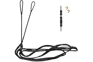 Deerseeker Outdoor Darcon Bow String with 2 Nocking Points & Finger Tab 12/14/16 Strands 48-70 inches Bowstrings Replacement for Recurve Bows Traditional Longbow Archery Hunting Target Practice