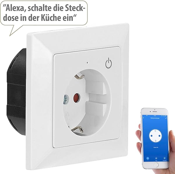 Luminea Home Control Funksteckdose WLAN Unterputz Steckdose mit App fr Siri Alexa GA 3er Pack Smarthome Steckdosen Unterputz
