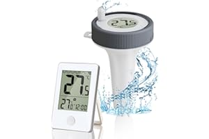 LENOYA Outdoor/Indoor Digital Pool Thermometer Wireless Floating Easy Read IP67 Waterproof with Temperature Monitor for Swimming Pool, Bathtubs,Pond White