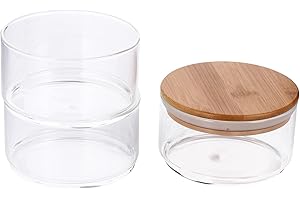 Homoyoyo Glass 3-Layer Food Storage Bowls with Lids, Stackable Glass Salad and Fruit Bowls for Kitchen