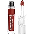 L'Oreal Paris Plump Ambition Hyaluron Lip Oil, 24 HR Lip Gloss with Hyaluronic Acid, Volumizing Formula with Glass-Like Shine, Wine O'clock 485, 0.16 Fl Oz