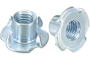 uxcell M10 4 Pronged Tee Nut T-Nut for Table Legs Rock Climbing Wall Woodwork Holds Wood Cabinetry 20Pcs
