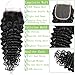 Beauty Youth Brazilian Hair Deep Curly Bundles with Lace Closure(14 16 18 +14)100% Unprocessed Curly Virgin Hair Wet and Wavy Deep wave Human Hair Extensions 3 Bundles with Closure Free Part