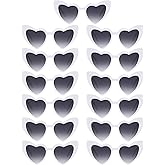 Flutesan 15 Pairs Heart Shaped Sunglasses Vintage Cat Eye Sunglasses Bulk Retro Bachelorette Glasses for Women Wedding Party