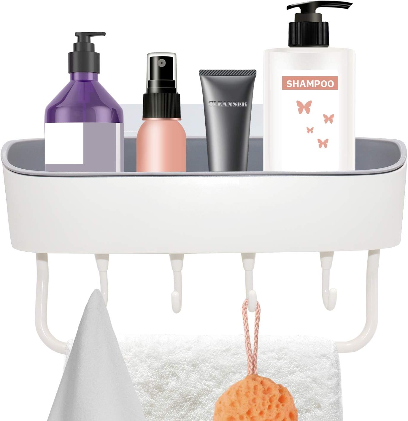 Shower Caddy Self Adhesive Shower Shelf Bathroom Storage Baskets Wall