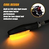 URAQT 4pcs LED Motorcycle Turn Signals 12V Universal Waterproof Amber Flowing view 4