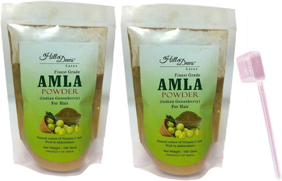 HillDews Amla Powder 200 g With Spoon For Hair and Skin