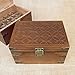 Mosaic Design Wood Storage Box; Sized for 10ml Roll On Essential Oil Aromatherapy Bottles by Rivertree Life