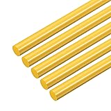 uxcell 5 Pcs Yellow Plastic Rods 2 x 250mm ABS