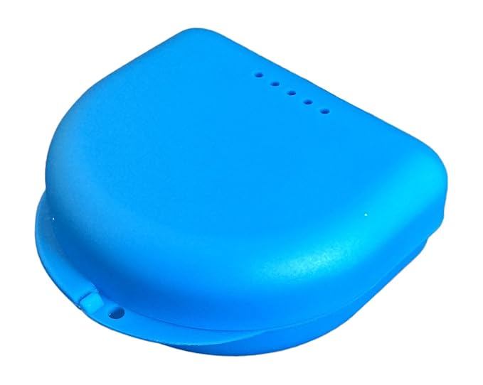 title=Piccola scatolina per apparecchio dentale (blu traslucido)