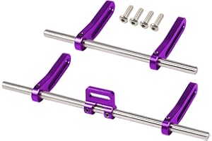 AMK Adjustable 1/10 Scale Bumper Mount Front Rear, Metal Bumper Set Complete for RC Crawler Body LCG Chassis Axial SCX10 II Element Enduro Gen7 Gen8 TRX6 TRX4 Upgrades (Purple)
