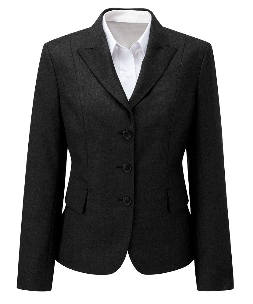 Alexandra Assured STC-NF600BK-28S Women's Jacket, Plain, 55% Polyester/45% Wool, Short, Size 28, Black