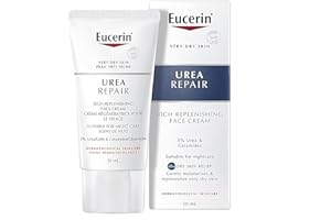 EUCERIN Urea Repair Replenishing Night Face Cream for Dry to Very Dry Skin | Face, 50mL | 5% Urea Cream | Ceramide Cream | Fr