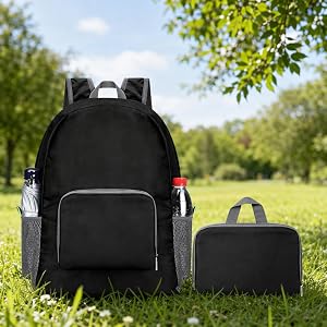 1PC Small Fashion Backpacks for Men Women, Shoulder Travel Fashion Backpacks Multi Pocket Purses Soft Satchel Bag, Black