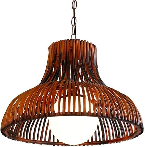 Amazon Co Jp Wjvnbah シャンデリア 竹シャンデリア ナチュラルペンダント照明手作りランプシェードdiyのラタン廊下レストランシーリングライト ホーム キッチン