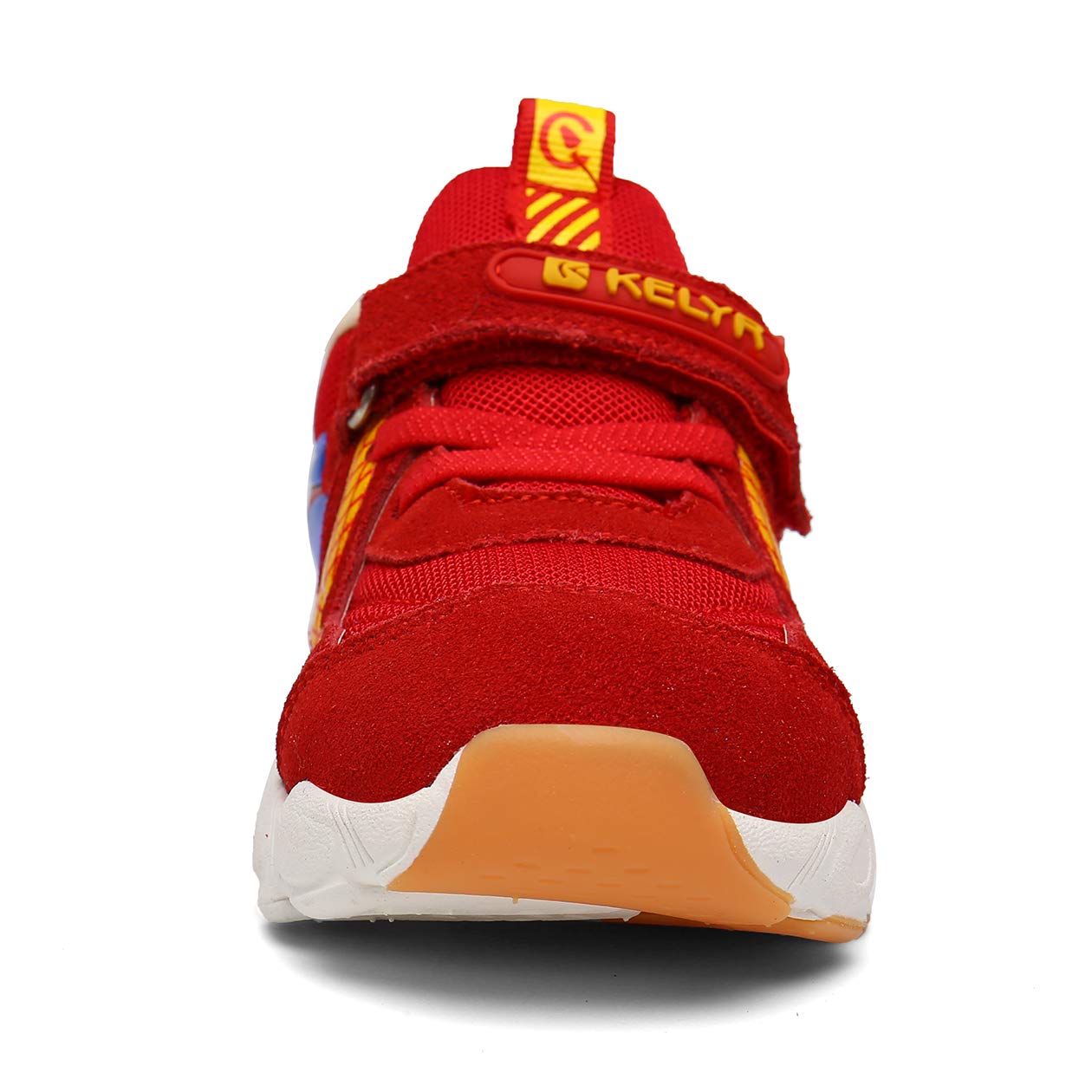 KELYR Kids Running Shoes Tennis Sneakers for Boys Athletic Outdoor Rubber-Sole Slip Resistant Size Red