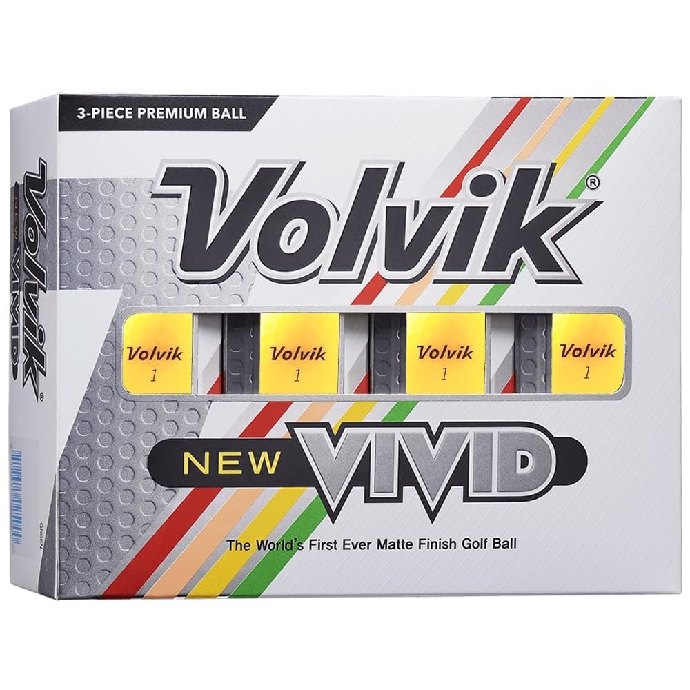 Volvik Vivid Golf Balls: Matte Yellow, Dozen