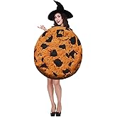 Xtinmee Unisex Cookie Costume Accessory Kit Chocolate Chip Cookie Food Costume for Adults Women Men Halloween Cosplay Party, One Size