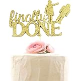 Glitter Divorce Cake Topper, Finally Done Cake Toppers, Divorce Party Decor, Single Cake Decoration, Freedom Party Decorations (Gold Glitter)