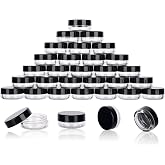 3 Gram Sample Containers 50 Count Empty Lip Balm Containers with Labels | Leak Proof, Clear PS, Perfect 3g Size, Includes Labels &amp; Mini Spatulas, for Samples, Lip Balm, Crafts and Travel