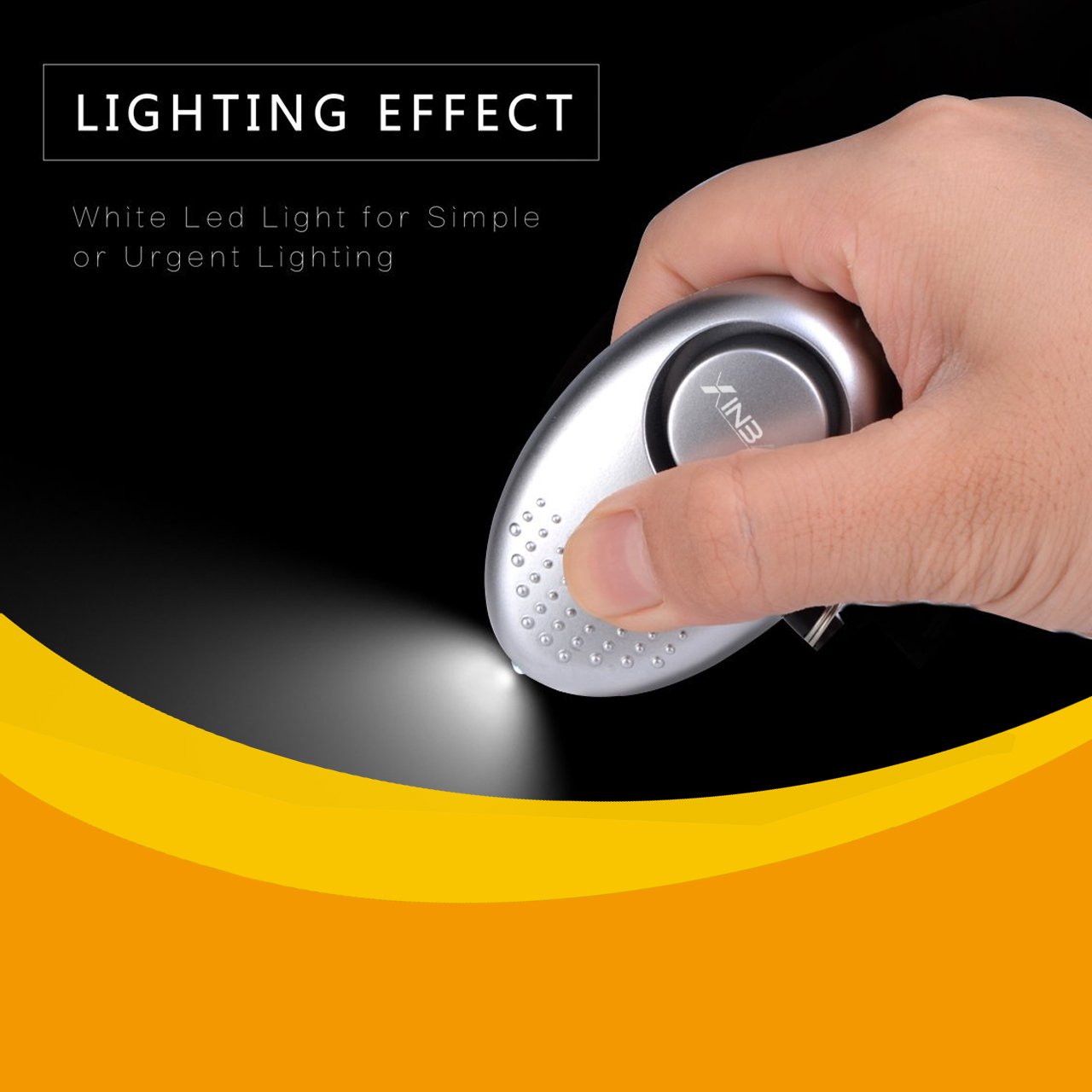 Persönlicher Schlüsselalarm Personenalarm 140dB für Frauen Panikalarm Schlüsselanhänger Sirene, mit LED Fackel(1er Silber)