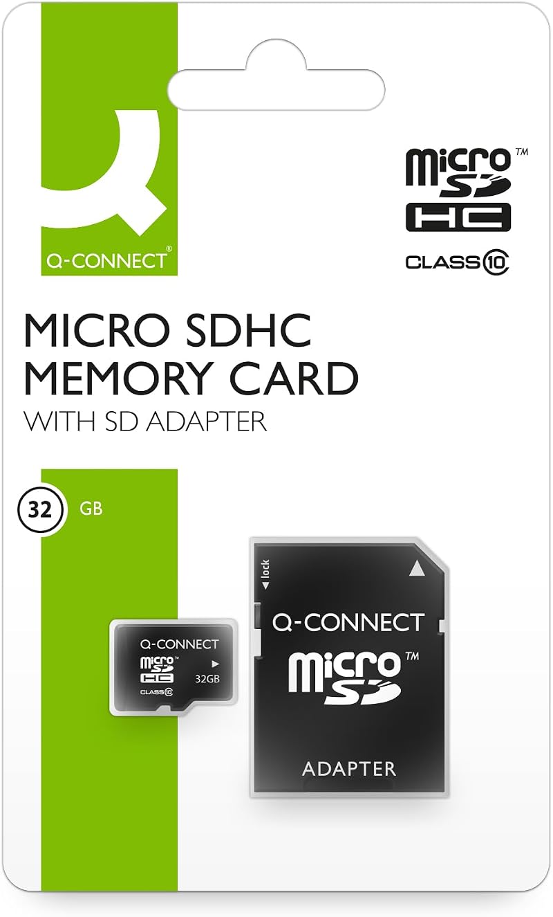 Q-Connect 32GB MicroSD Card Class 10 SDHC 45MB/s with SD Adapter