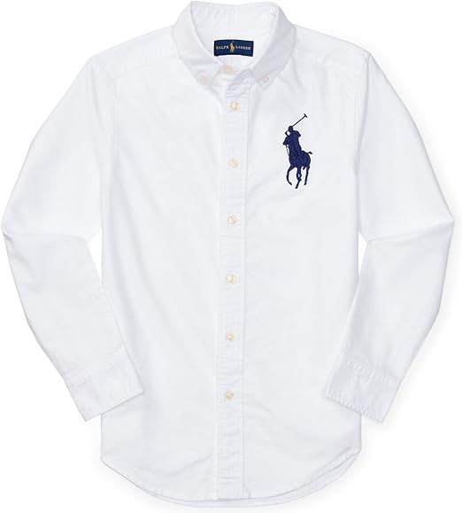 Amazon Polo Ralph Lauren ポロラルフローレン コットン オックスフォード シャツ ボーイズ 男の子 S Xl ホワイト 140cm S ボーイズ 並行輸入品 シャツ 通販