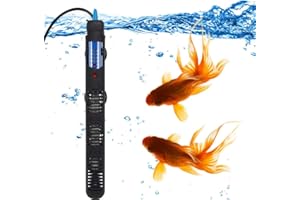 Mylivell Aquarium Heater 25W/50W/100W/200W/300W Submersible Auto Thermostat Heater, Fish Tank Heater for 10-100 Gallon Aquarium Tank with Protective Cover, Freshwater & Saltwater Compatible