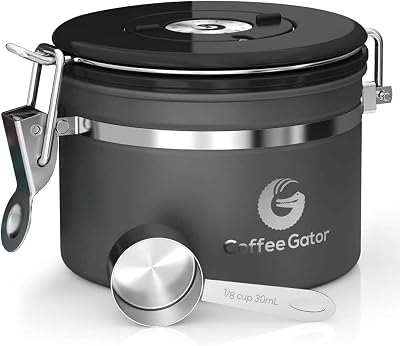 Coffee Gator Airtight Canister 900 mL Stainless Steel with Date Tracker
