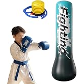 QISHENG- Inflatable Boxing Sandbag, 48" Freestanding Punching Bag for Teens &amp; Adults, Equipment for Taekwondo, Karate &amp; Kickboxing Training.