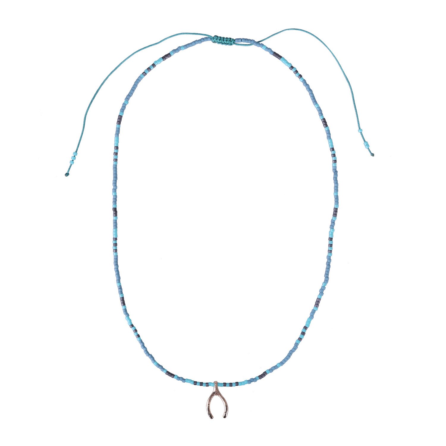 KELITCH Chokers Women Beaded Necklace Handmade Y Pendant Strand Bracelet For Summer (Green)