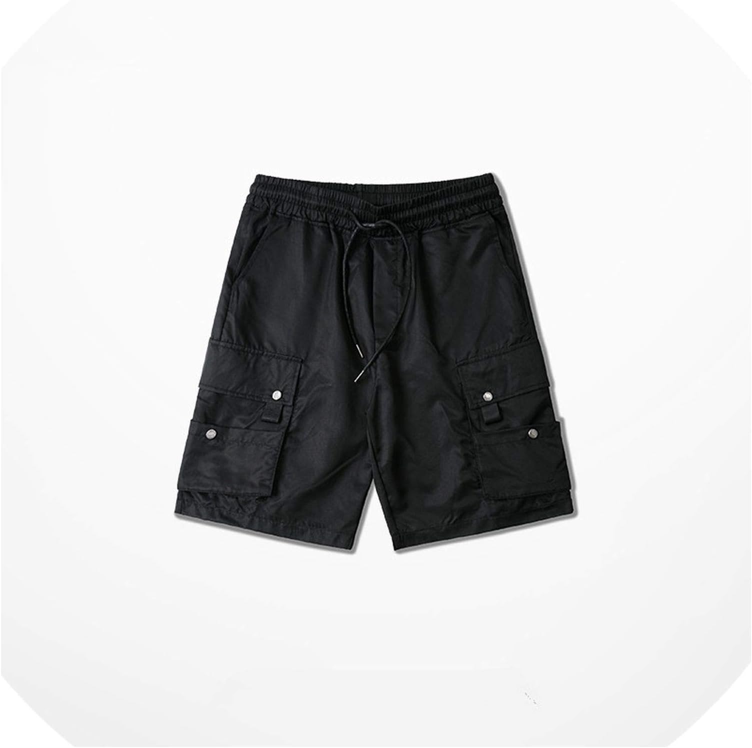 Multi Pocket Men Summer Hip hop Style Joggers Casual Shorts Drawstring Solid Color Loose Mens Beach Shorts