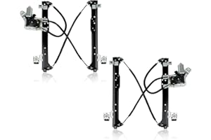 OVANOH Pair Rear Driver & Passenger Power Window Regulator w/Motor Compatible for Chevy Silverado Tahoe Suburban Avalanche Cadillac Escalade GMC Yukon Sierra 2000-2007 Left & Right Side(Set of 2)