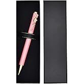 Gullor Black Lacquer Ballpoint Pen with Business Pen Case Display, Luxury Executive Retractable Metal Pen for Men & Women, Professional Executive Office, Pink